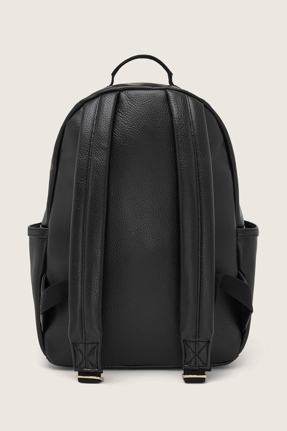 The Lea Backpack - Black/Gold Vegan Leather Backpack | Somewhere display picture 1