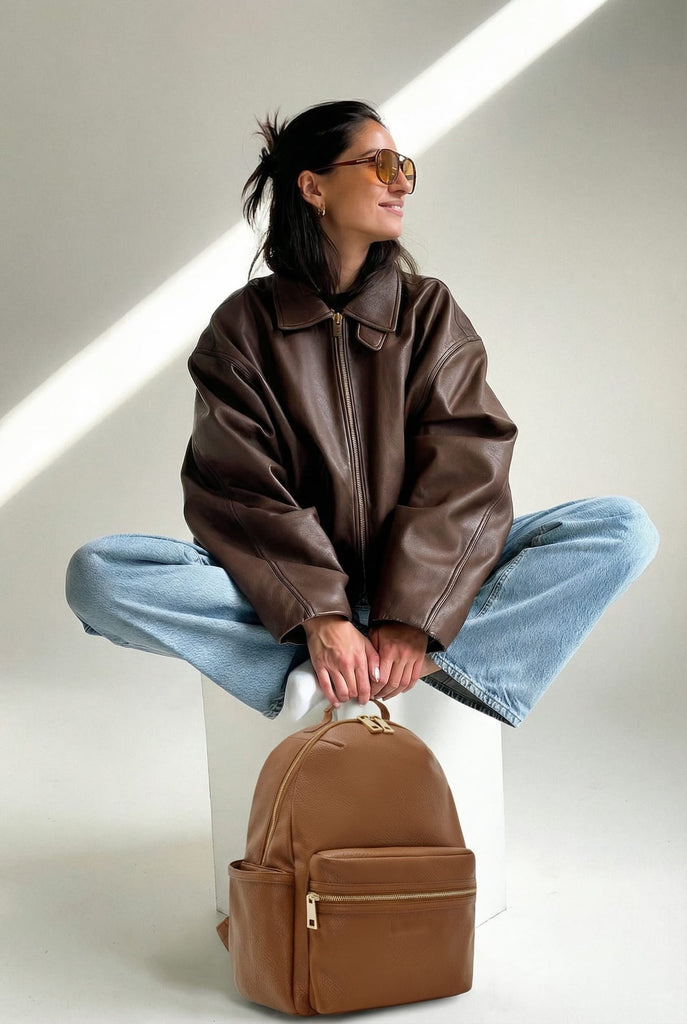 dream girl vegan leather backpack urban originals The Charli Backpack - Black Women's Vegan Leather Backpack
